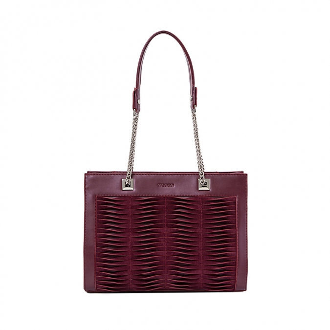 Wine Red Leather Shoulder Bags