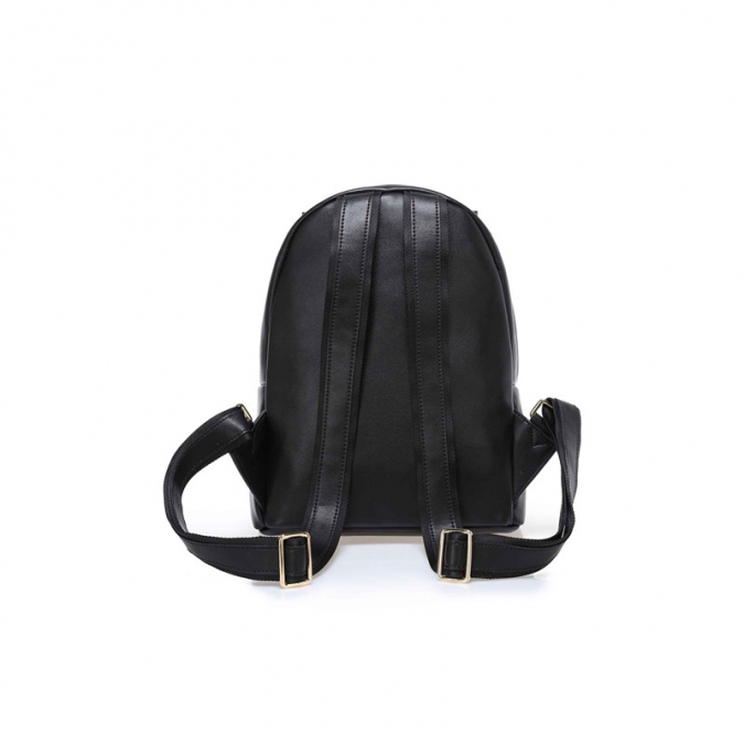 Zaino in pelle nera stile pratico bagaglio da donna 