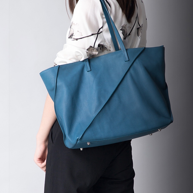 nuova borsa grande in morbida pelle genuina stilista di moda 